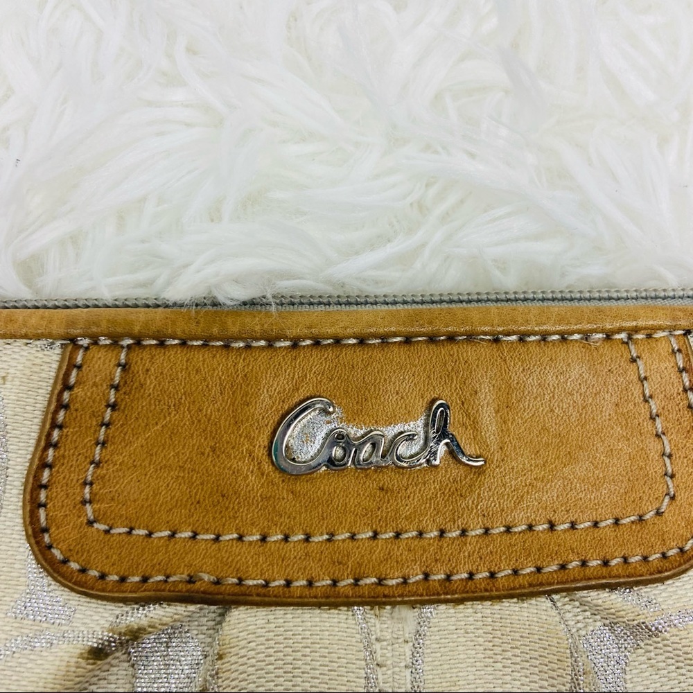 COACH white & silver C print wristlet wallet - Picture 7 of 15